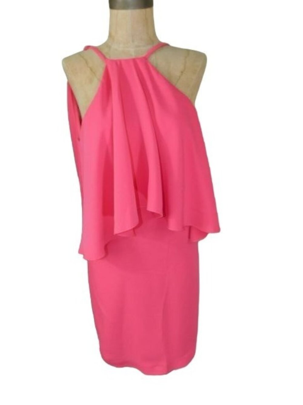 Trina Turk Size S Small Hot Pink Gladiator Style Lined Dress